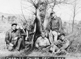 American flyers out exploring and hunting at Chanyi (Zhanyi), December, 1944, during WWII.