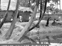 Indian village scene in Gushkara, India, during WWII.