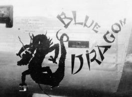 Nose art on F-7A/B-24 "Blue Dragon". 24th Combat Mapping Squadron, 8th Photo Reconnaissance Group, 10th Air Force.