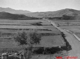 Road in loess hills of northern China during WWII. Edward Gable served in northern China.