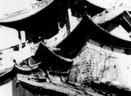 An elaborate building in SW China, possibly a temple or bell tower or similar. During WWII.
