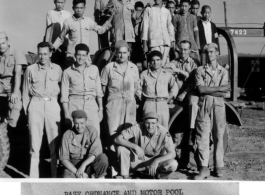 Chinese and American members of base ordnance and motor pool pose in the CBI during WWII.