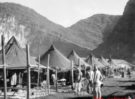 GI tent camp at Liuzhou during WWII.  Photos taken by Robert F. Riese in or around Liuzhou city, Guangxi province, China, in 1945.