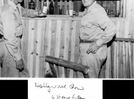 GIs at the "Hollywood Inn whorehouse in Kweilin (Guilin)" during WWII. "Adams" of the "75th" on the left.
