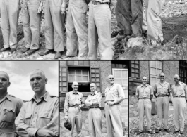 Casey Vincent staff with shaved heads, June 8, 1944, in Guilin.