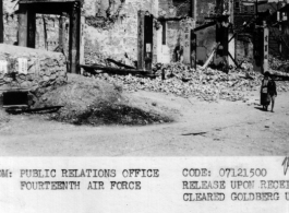 Evidence of the aerial and artillery beating Liuchow (Liuzhou) took before the Japanese evacuated on June 30, 1945.  Both the city and its airfield were heavily damaged.