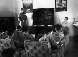 Americans at a language class in India. Wozniak's squadron was stationed at Chakulia Air Base (January 1942 thru December 1943).  However, this photo may have been taken while the unit was building up at New Malir Air Base near Karachi.