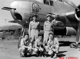 American servicemen with the B-25H "Wabash Cannonball", of the 491st Bomb Squadron, in the CBI.