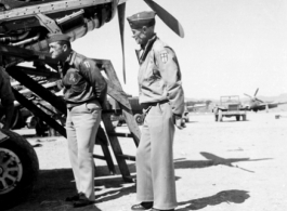 Major General Claire L. Chennault (left ) and Brig. General Edgar E. Glenn inspect engine repair on a P-51 at an airfield, Kunming, China, 3 November 1944. Image by 16th Combat Camera Unit. (Info thanks to TexLonghorn)
