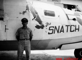 A US serviceman and a PBY named 'The Snatch' in the CBI.