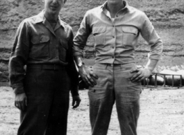 1st Sgt Bierbauer (left).In Yunnan, during WWII. From the collection of  Francis E. Strotman.