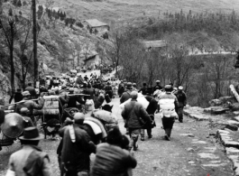 Refugees fleeing around either Liuzhou or Guilin during the evacuation before the Japanese Ichigo advance in 1944, in Guangxi province.