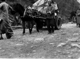 Refugees fleeing Guilin city (Kwelin) area during the evacuation before the Japanese Ichigo advance in 1944, in Guangxi province.