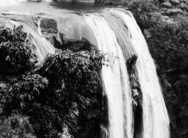 The dramatic Huangguoshu Falls, in Guizhou province, near Anshun city, during WWII. 