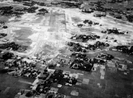 Aerial view of Feni, India, air strip during WWII.    Submitted by Elmer E. Fisher.