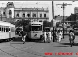 Tram in Chowringee during WWII.