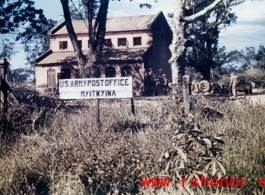 US Army post office at Myitkyina during WWII. In the CBI.