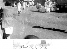 Street scene in Kharagpur, India, during WWII.  Photo from Dwight O. King.