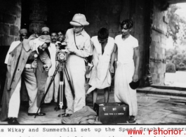 Sgts. Wikay and Summerhill set up the Speed Graphic camera in India during WWII.