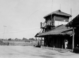 Control tower at Dinjan before the fire. During WWII.  Photo from Richard Radcliffe.
