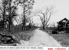 A road out of war torn Bhamo, Burma, during WWII.  Photo from Ed Schaefer.