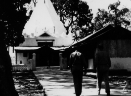 Two GI tourists approach Monkey Temple during WWII.  Photo from Roland Speckman.