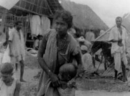 A woman and child in India during WWII.  Local images provided to Ex-CBI Roundup by "P. Noel" showing local people and scenes around Misamari, India.   In the CBI during WWII. 