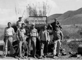 930th Aviation Engineering Bat. group at junction of Ledo and Burma roads. During WWII.