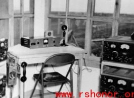 Radio in a control tower at an air base in the CBI during WWII.