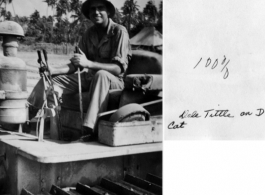 Dale Tittle on D7 Cat in India, April 1945. During WWII.