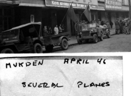 Portraits of world leaders in Mukden (now Shenyang), in NE China, April 1946. "Several planes arrived on second day."  McKenzie