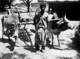 Man with elephantiasis in Pandaveshwar, India, during WWII, 1943.