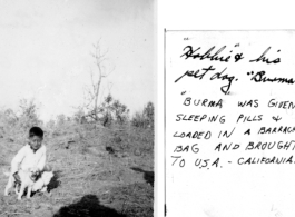 "Hobbie" and his pet dog "Burma." During WWII.