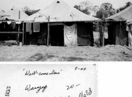 Tent homes for GIs at Warazup, Burma, 1944. "Glad we had the British tents."  Photo from Ted Dorcher.
