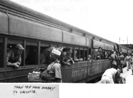 Trip of a train loaded with American GIs from Bombay to Calcutta during WWII.  Photo from John Hillenbrand.