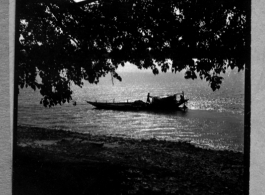 A boat on the Hooghly River, India. In the CBI during WWII.
