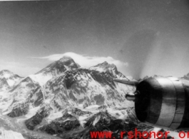 Flying over Himalayas during WWII.  Photo from Clarence Miller.