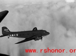 C-47 #349265 in flight in the CBI during WWII.