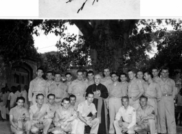 Cardinal Spellman with group of GIs at Hastings Mills, India, during WWII.