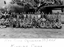 11th Bomb Squadron (M) personnel on a B-25 bomber at Kunming, China. March 4, 1943.  From John Chapman.