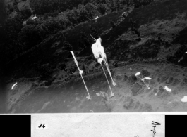 Aerial supply drop in China during WWII.  16th Combat Camera Unit photo.