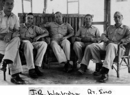 2nd Lt.  J. R. Woolridge (far right). Field Communications. Burma, during WWII.