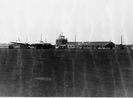 Airbase at Dakar, with B-17s and C-54.