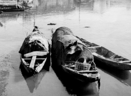 Sampans in canal at Kunming, China, 1945.