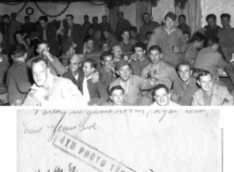 GIs socializing in the game room on New Year's Eve, at Hostel #3, Kunming, China, 1944.