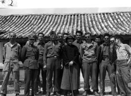 Gen. Chiang Kai-shek visits US servicemen at Camp Schiel during WWII.  Falkowski.