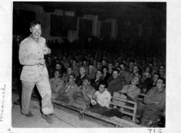 American actor, comedian, and exceptional humanitarian Joe E. Brown gives US show at 14th Air Force China base.