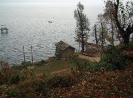 Remains of the old tennis courts at the American Camp Schiel rest camp, to the east of Kunming at the north end of Yangzonghai (阳宗海) lake, in 2007.