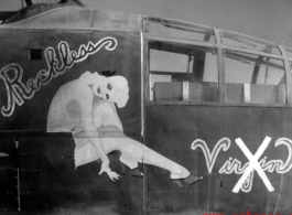 The B-25 "Reckless Virgin." Frank Bert 25, Yangkai, 1945.