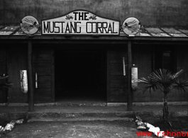 "The Mustang Corral" club at the American air base at Luliang in WWII in Yunnan province, China.